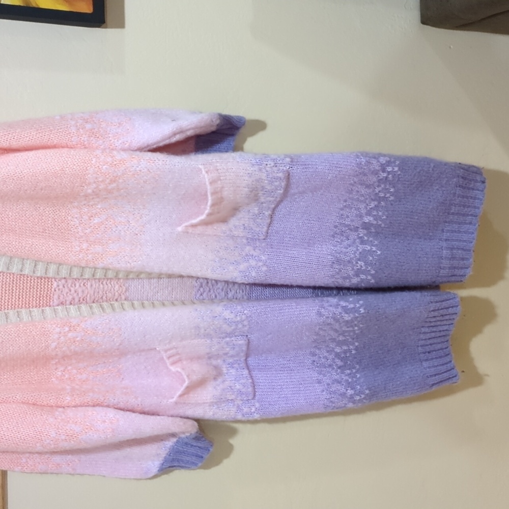 Torrid Coatigan Balloon Sleeve Ombre Rainbow Pastel Sweater - Picture 7 of 9